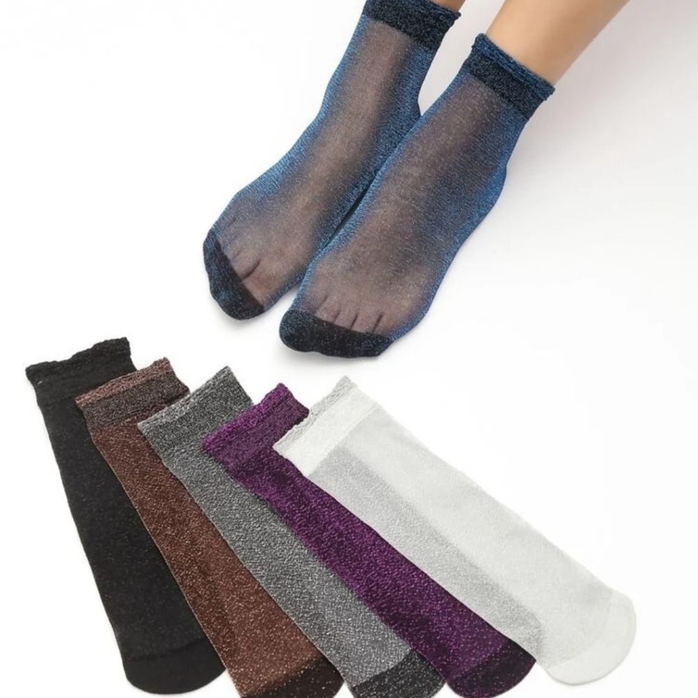 COPY - 6pairs Sheer Crew Socks